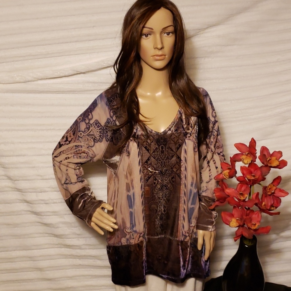 One World Multicolored Top - NWOT